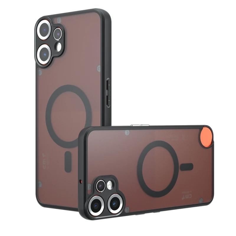 

For Nothing CMF Phone 2 Pro Magsafe Магнитный акриловый матовый чехол для CMF Phone 2 Pro Ударопрочный прозрачный чехол Жесткий бампер For CMF Phone 2 Pro чёрный