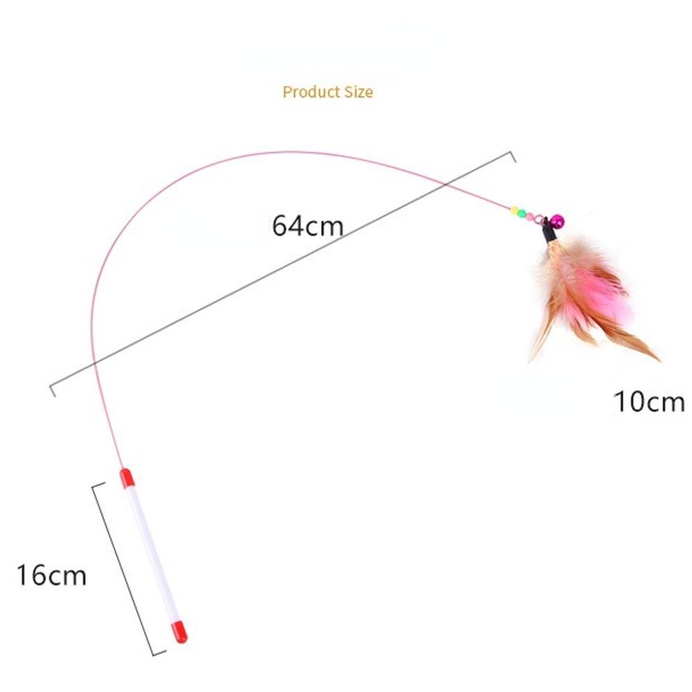 1PCS Metalldraht Lustige Katze Stick Katze Spielzeug Haustier Spielzeug mit Feder Glocke Lustige Katze Stange Haustier Liefert