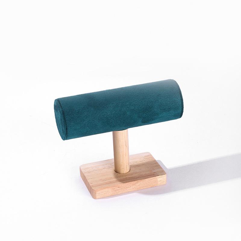 Fashion Velvet Bracelet Storage Rack Wooden T-shape Watches Bangle Necklace Holder Jewelry Display Stand Counter Showcase Props
