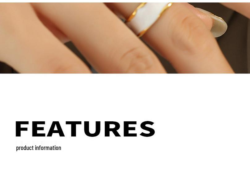 European Romantic Blue & White Enamel Open Ring