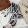 Women's Colorful Striped Scarf Winter Warm Soft Lamb Wool Neckwear with Vibrant Student Women Outdoor Casual Cute Small Scarf