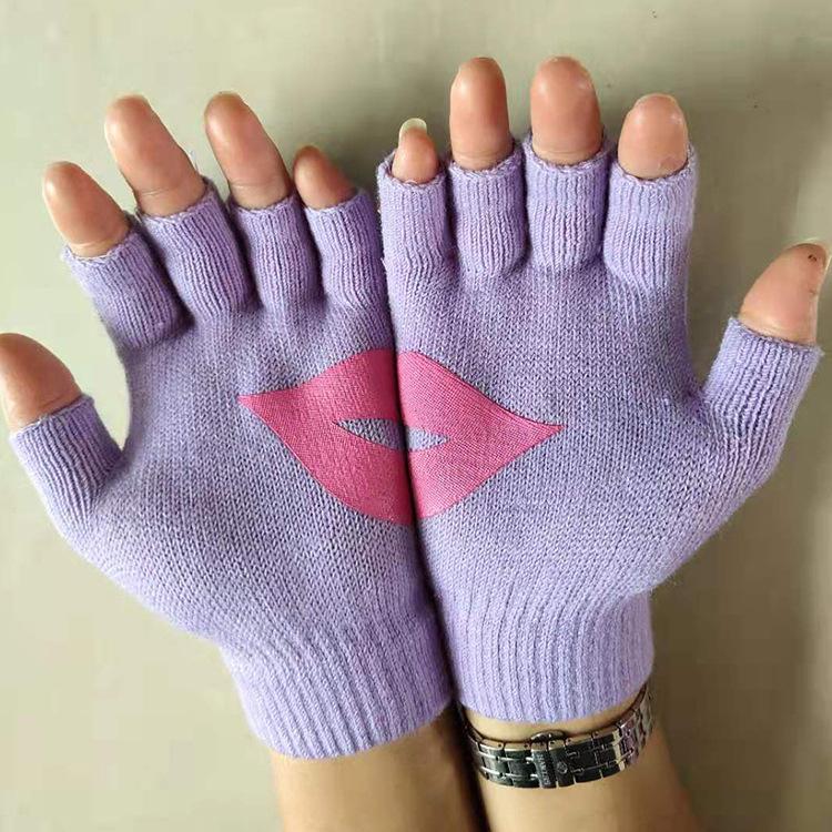 

Зимние полупальцевые перчатки для пары, вязаные, антифризы и теплые, модные, волшебные перчатки One size