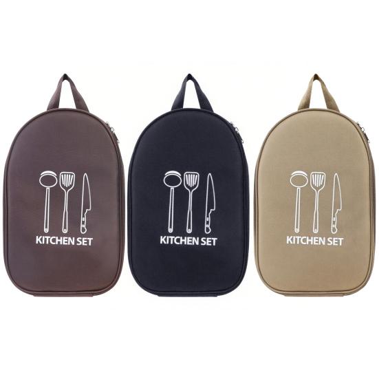 Tableware Storage Bag Large Capacity Zipper Closure Waterproof Portable Picnic Cookware Organizer Camping Supplies