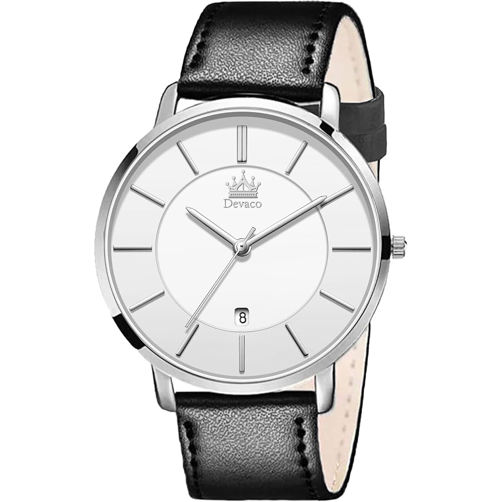 Men s Ultra-Thin 6.5mm Casual Business Watch Japanese Quartz Movement 40mm Leather Band