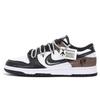 Dunk Abrasion Resistant Height Increasing Low Top Skateboard Shoes Unisex Black Brown HF5441-100(Team1921-)