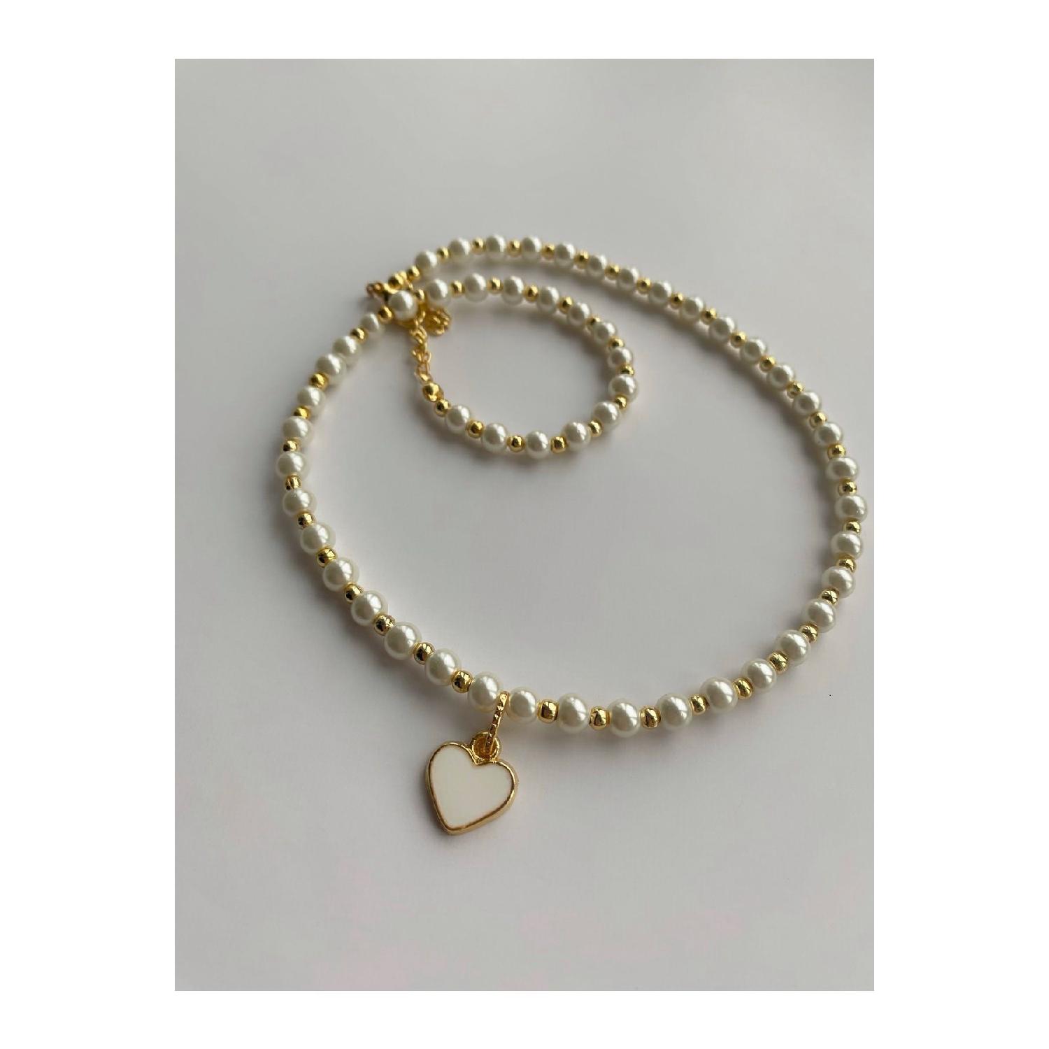 

Pearl Heart Women Necklace золотий