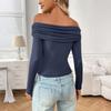Women Tops Long Sleeve R-Neck Shirts Fall Fashion  Casual Business Tunic Blouses