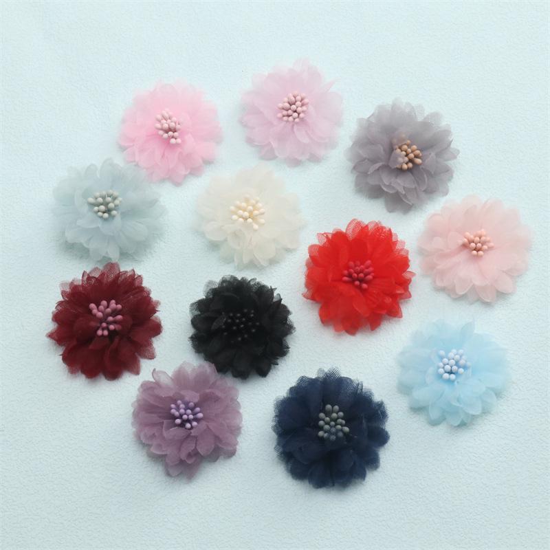 Three-Dimensional Fabric Yarn Flower Corsages: DIY Accessories for Shoes, Clothing, Brooches, and Hair Clips.