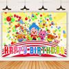 Fondo Fotográfico con Diseño de Plim Plim, Temática de Payaso Mágico, Decoración de Fiesta Infantil