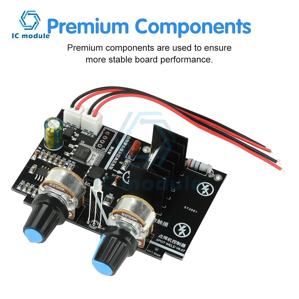 40A Spot Welder Control Board with Adjustable Time & Current Solid State Relay Power Controller for Battery Welding