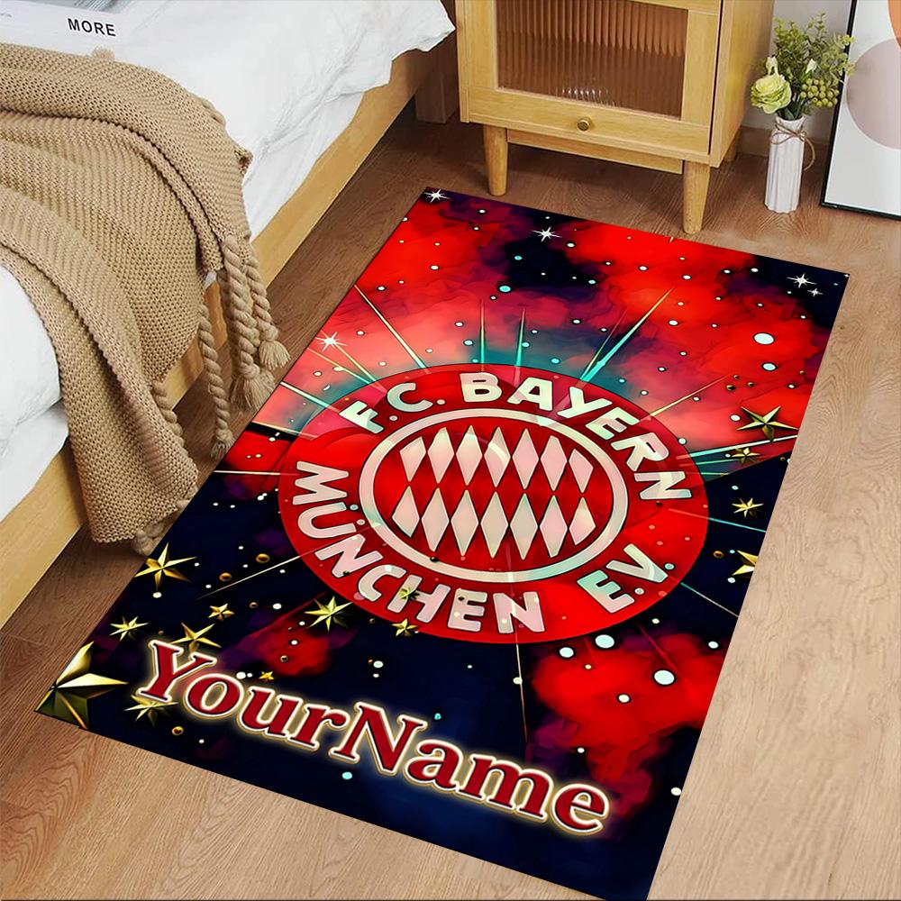 Bayern Munich Personalized Text Floor Rug Office Rug Perfect for Balcony Dining Room Bedrooms Playrooms Anti-slip Rug Decorate Offices
