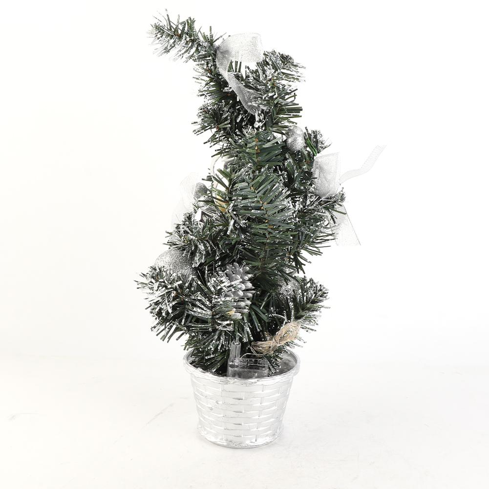 40cm Artificial Tabletop Xmas Tree Mini Xmas Decoration Tree with LED Light Decoration for Xmas Day