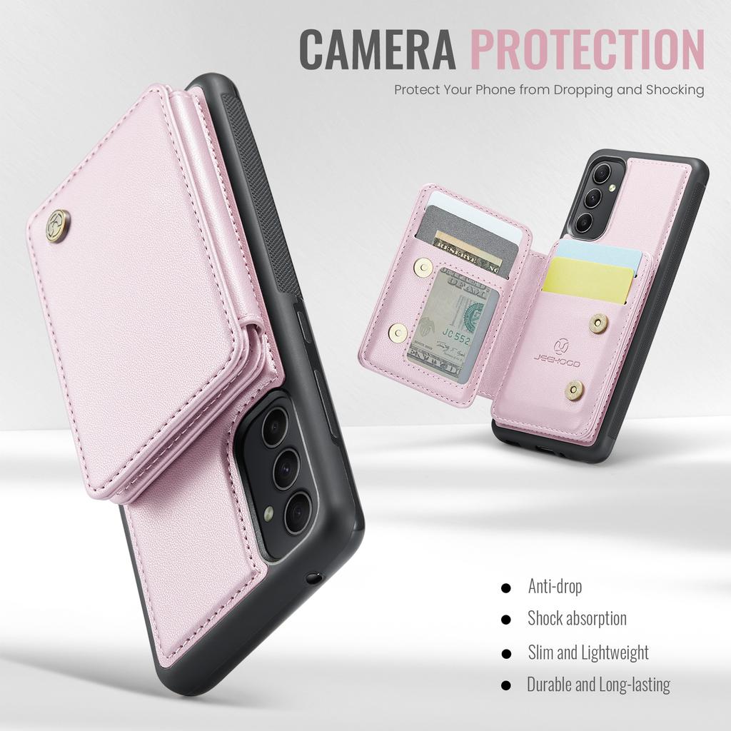 JEEHOOD J05 For Samsung Galaxy A34 5G Case Leather Mobile Cover with Detachable Magnetic Card Bag