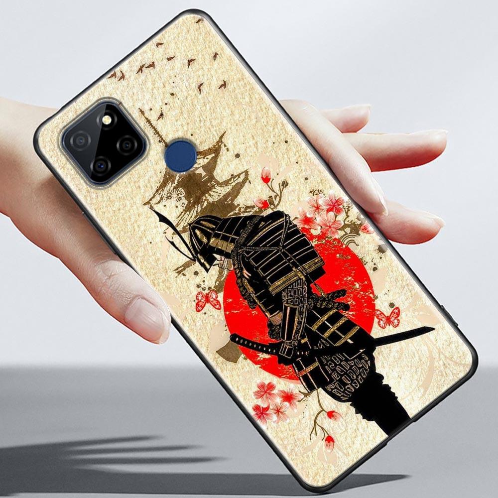 Red Sun Japanese Samurai Demon Art Anime Case For Realme C21Y C21 C25 C20 C15 C12 C11 C1 GT Master Neo Neo2 5G Funda Capa  Cases