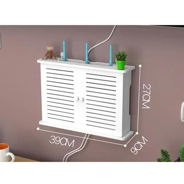 Mounted Wireless Wifi Router Rack Wall Hanging Plug Board Bracket Cable Organizer PVC Panel Shelf Home Decor Storage Box Wall
