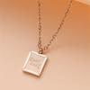 Charm Jewelry, Rose Gold Good Luck Good Luck Letter Nameplate Anti-Allergic Non-Fading Cast Steel Necklace