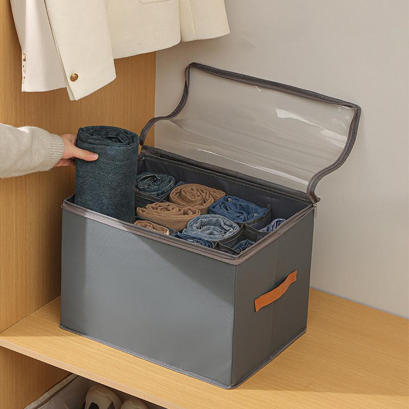 1Pc Foldable Oxford Fabric Shoe Organizer With Lid Dustproof Storage Box For Shoes Clothes Accessories Home Organization