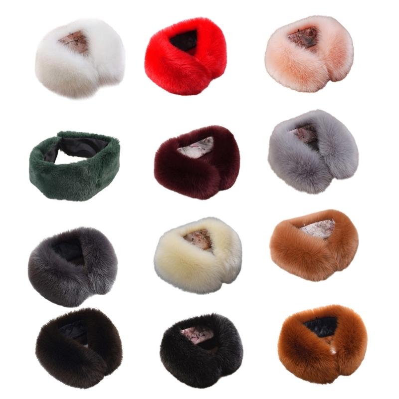 Luxurious Artificial Furs Neck Warmer For Winter Soft Thermally Scarf Fashionable Necks Wrap for Running Cycling