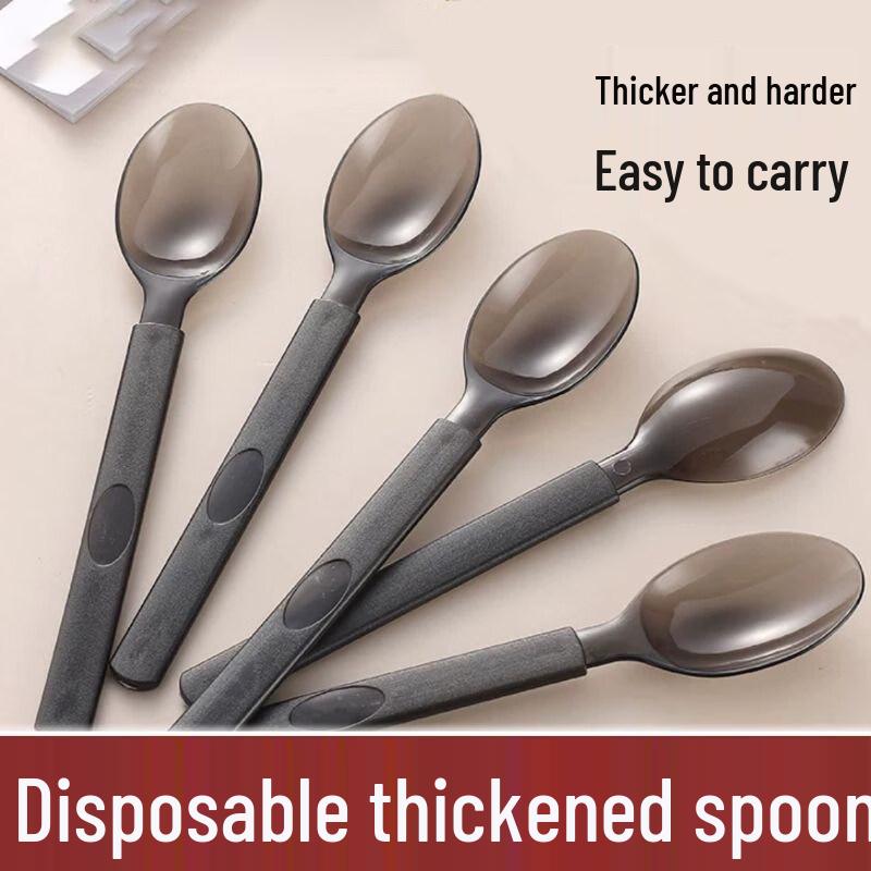 ZISIZ Heavy-Duty Disposable Plastic Spoon