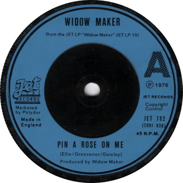 

7-дюймовая пластинка WIDOWMAKER Pin A Rose On Me On The Road JET782 Jet Records 1976 UK Rock Б/у