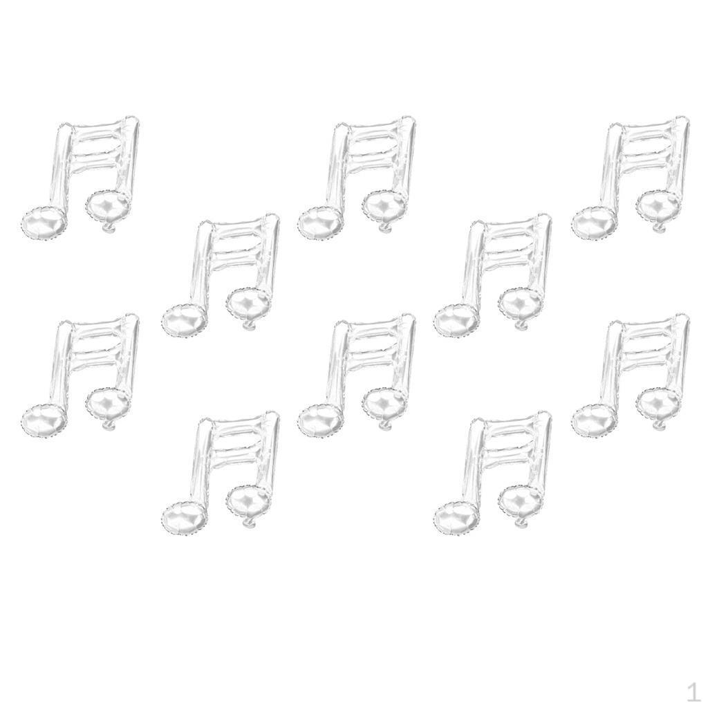 

Двойные музыкальные ноты, воздушные шары, украшения для свадебного концерта, выпускного вечера — серебро, как описано серебряный