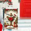 1pc 30x45cm Christmas Garden Flag Sacred Jesus Cross 3D Print New Year Christmas Yard Outside Decoration No Flag Pole 12X18 Inch