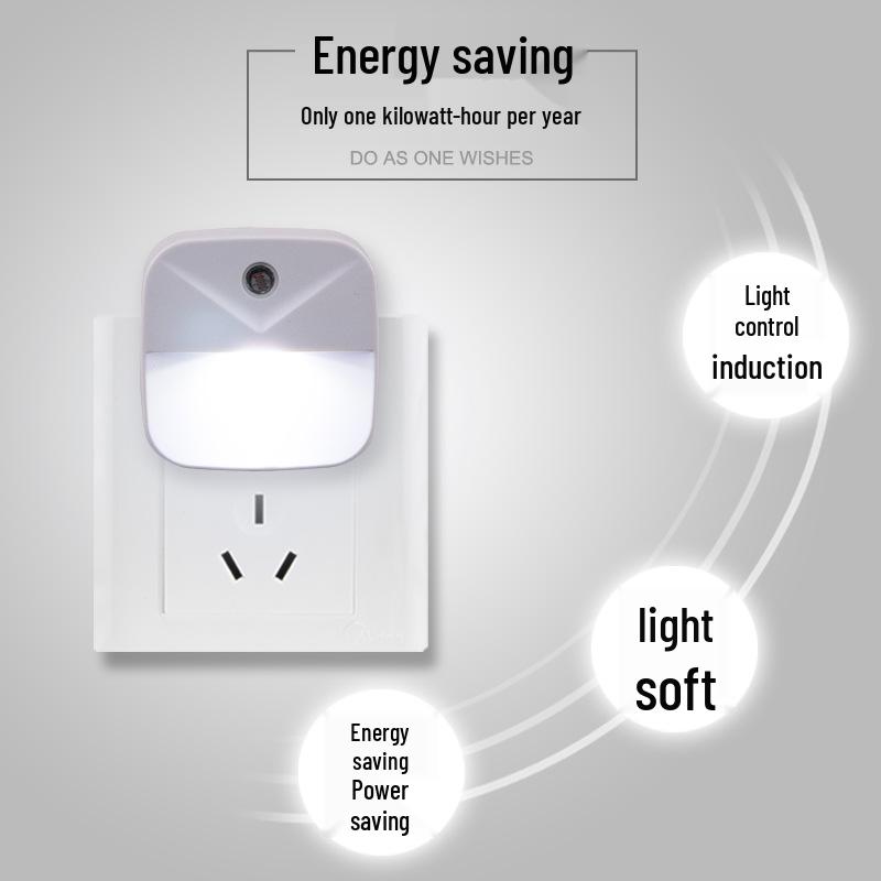 Smart LED Light-Controlled Night Light - Energy-Saving, Creative Gift, Plug-in Design