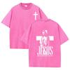 Vintage Washed Double Sided T Shirt Cross Jesus Portrait Letter Print OversizedChristianFaith StreetwearShortSleeveTeeAsian Size