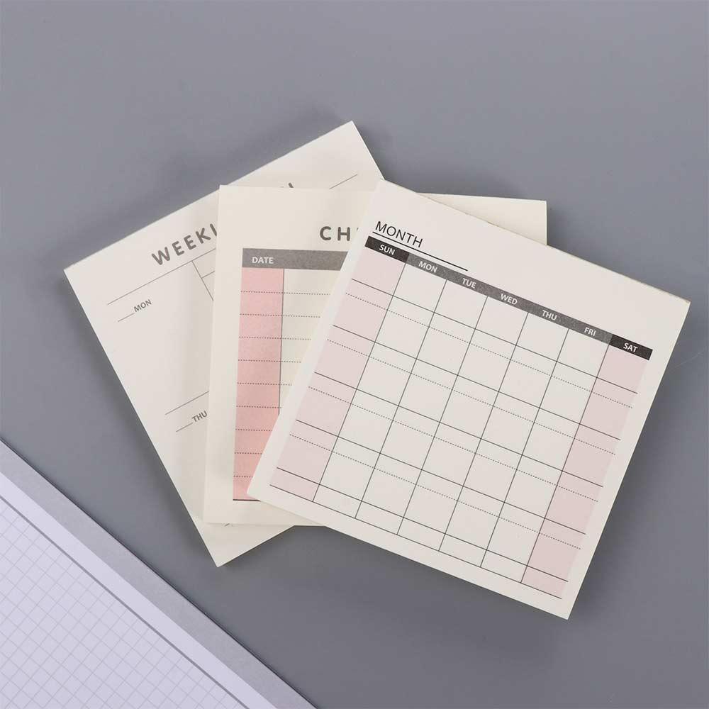 Stationery Notebook School Supplies Check List Weekly Plan Memo Pad Daily Weekly Month Planner