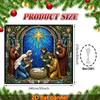 2D Flat Christmas garage decoration banner colorful glass-style design of the scene of Jesus' birthzyc