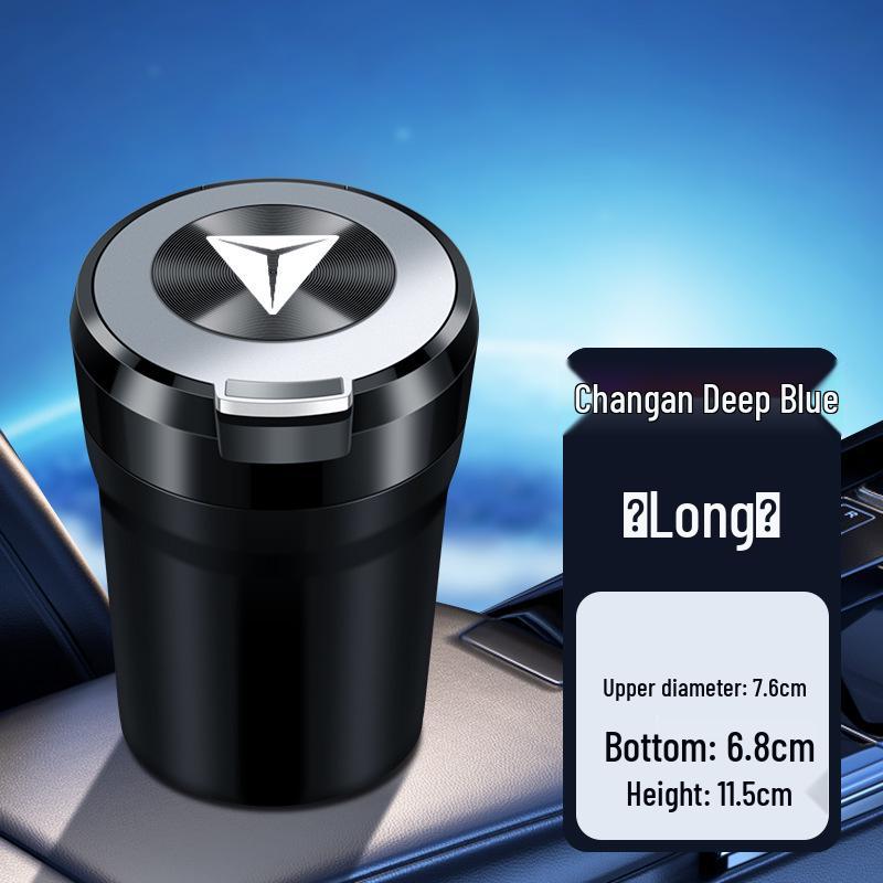 Creative Illuminated Car Ashtray with Premium Ceramic Liner for Deep Blue L07/SL03/S05/S07/S09