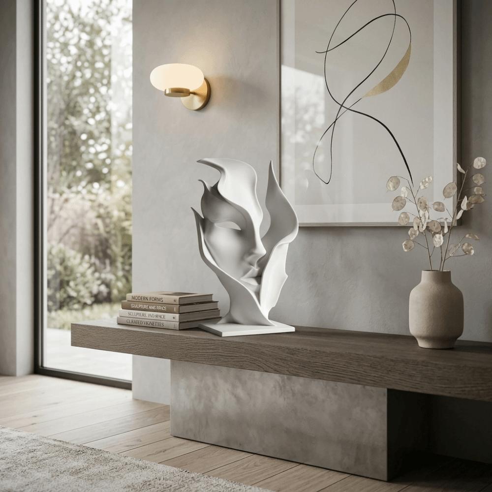 3D Geprinte Halve Gezicht Beeldje Gezichtsversieringen Creativiteit Kunstversieringen Slaapkamer