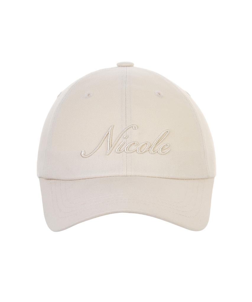 Nigaennikol Nicole Lettering Ball Cap_Beige