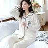 Suit Pajamas, Women's Coral Fleece Pajamas, Autumn and Winter Thickened Warm Flannel Pajamas, Women Can Wear Home Service Outside