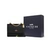 Coach Klare 18 Effen Kleur Flap Ketting Schouderband Accordion Tas Mini Dames schoudertas Zwart C9949-IMBLK