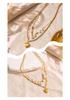 18K Stainless Steel Heart Pendant Pearl Double-Layer Chain Necklace - Colorfast Jewelry