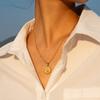 Europe and America INS Internet celebrity fashion necklace jewelry 18k gold plated stainless steel Cupid angel pendant pearl