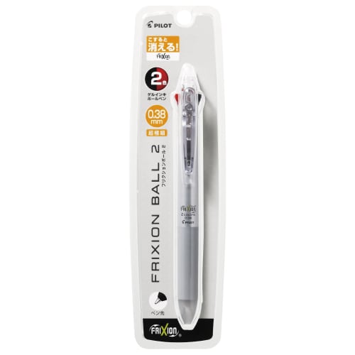 Pilot 2-color ballpoint pen that disappears when rubbed Frixion Ball 2 0.38 Silver PLKFB40UFS