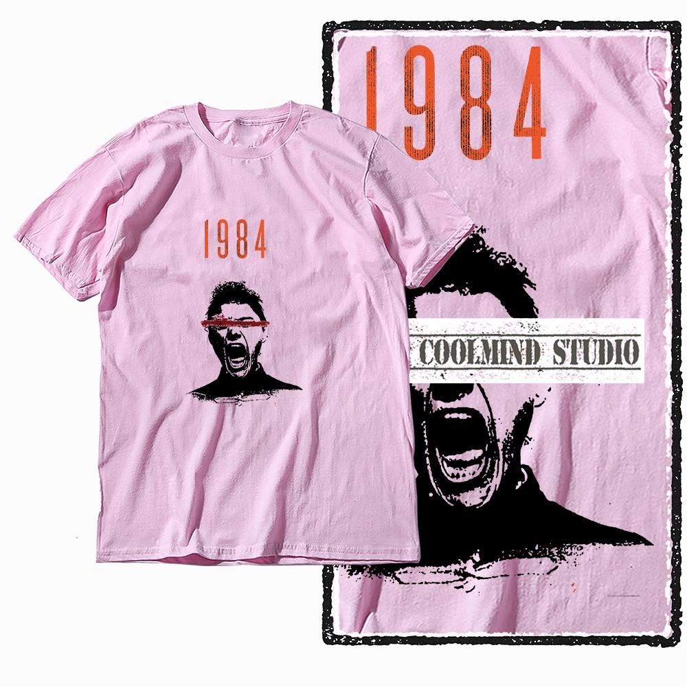 Coolmind X0096 1984 Scream Tee 100% Cotton Exclusive Graphic Men Tshirt Big Size Streetwear T Shirt for Men Tee Shirts