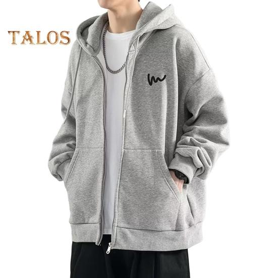 

Мужское осенне-зимнее пальто с капюшоном, свободный кардиган на молнии с капюшоном и карманами, уличная спортивная куртка средней длины XXXL светло-серый