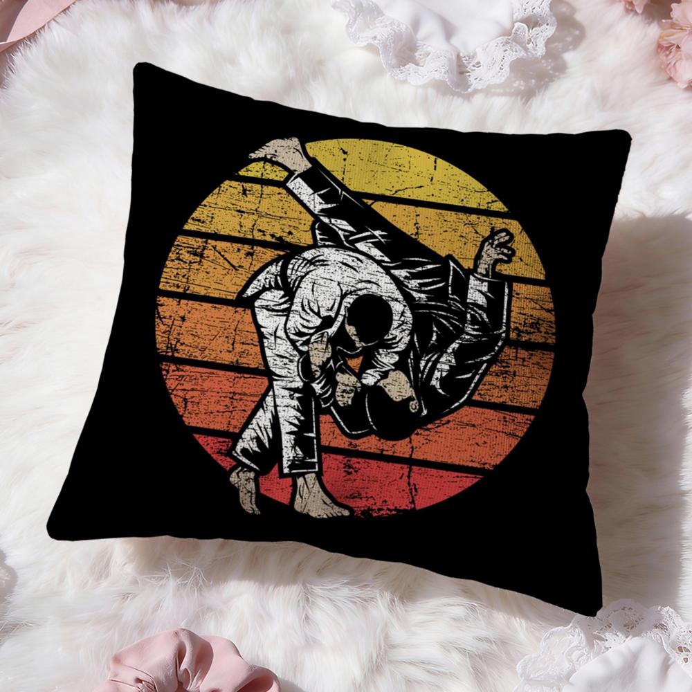 Sports Judo Martial Arts Cushion Cover Premium Comfort Reversible Pillow Cove -Two in One Design for Any Room & Car Interior