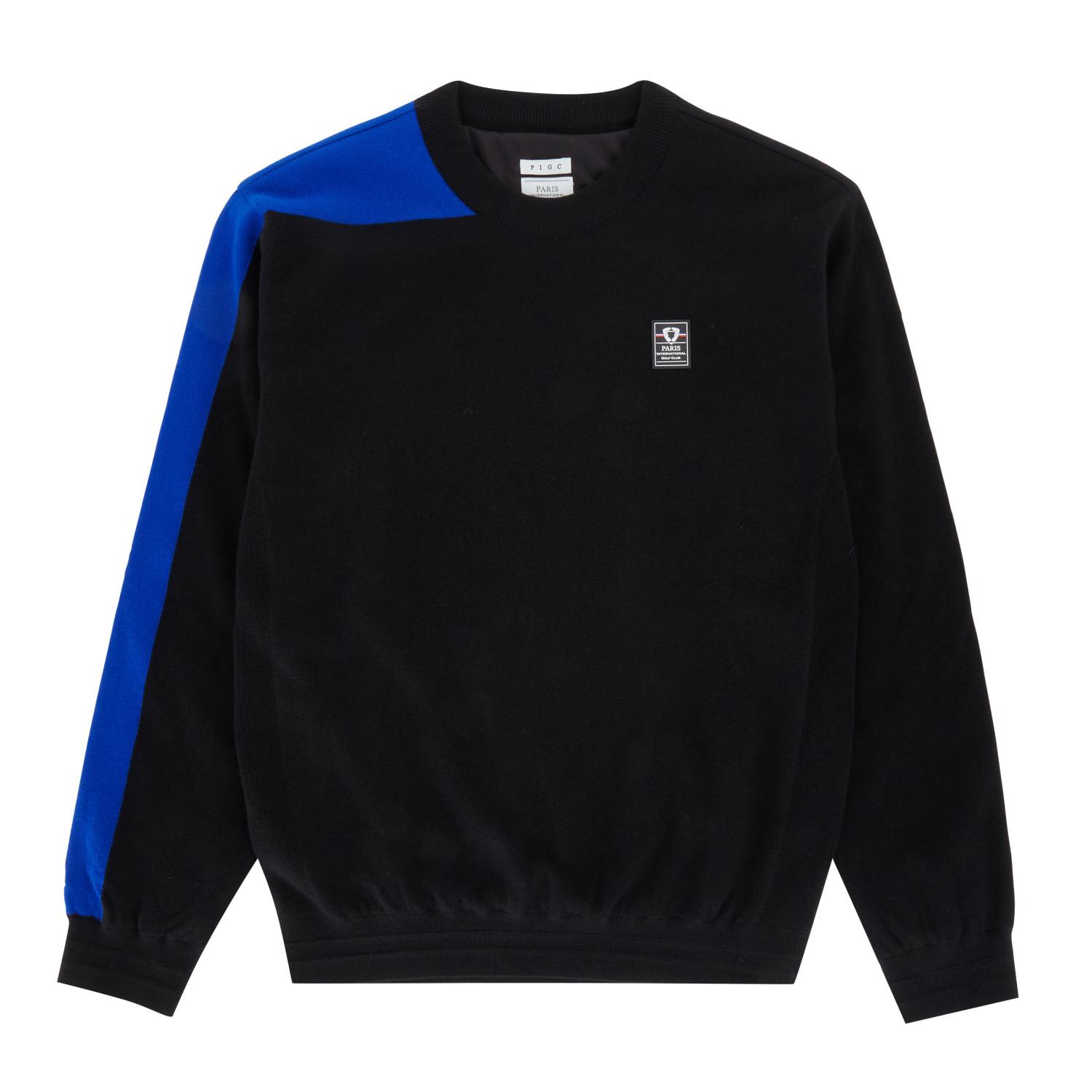 Pigc Men S Color-Blocked Wool Knit Black (Sfc240139) Black.Sfc240139/095