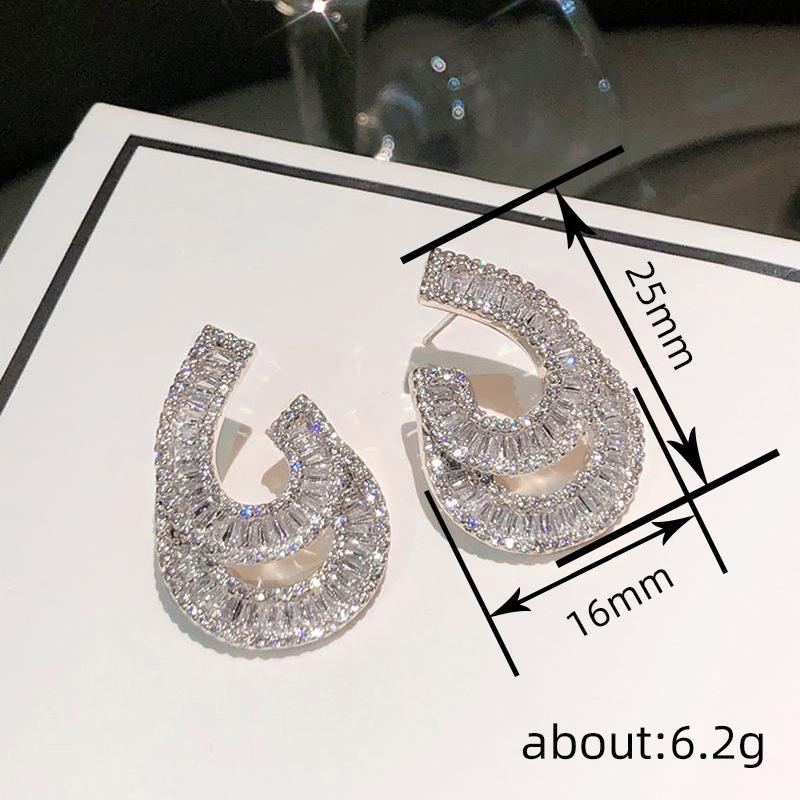 CAOSHI Wunderschöne Stilvolle Ohrstecker für Damen Brillanter Zirkonia Schmuck für Verlobungsfeier Luxuriöser Schmuck Geschenk