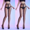 1/2 Pairs Silky Open Crotch Stockings Women Backseam Tights Sexy Shrimp Thread Oil Gloss Shiny Ultra-Thin Pantyhose