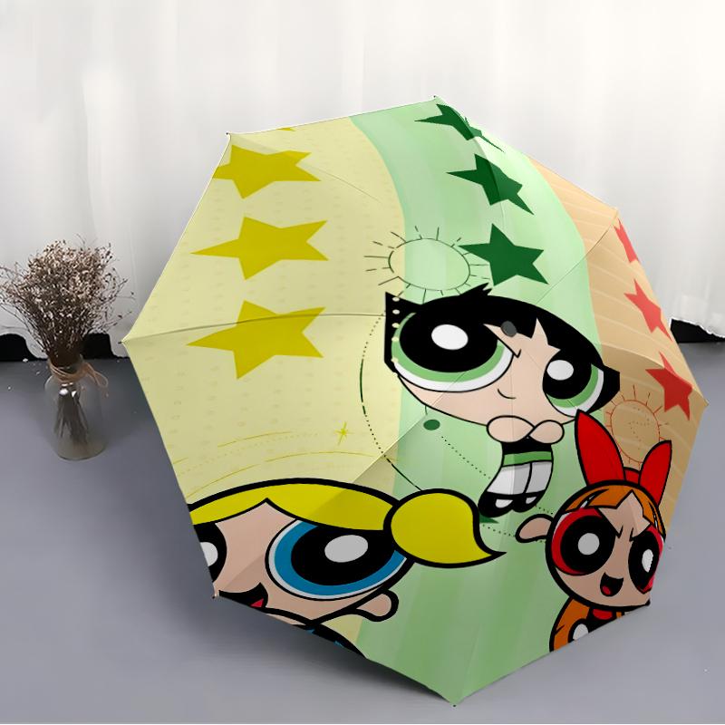 1pc Powerpuff Umbrella, Sun Protection, And UV Shielding. It Has Eight Sturdy Ribs for Outdoor Use And Perfect As a Holiday Gift