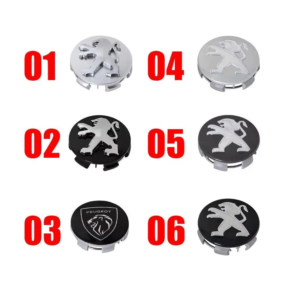 56/60mm Original 4Pcs Car Wheel Center Hub Cap Badge Cover For Peugeot 406 405 205 3008 206 5008 308 208 408 508 407 107 307 RCZ