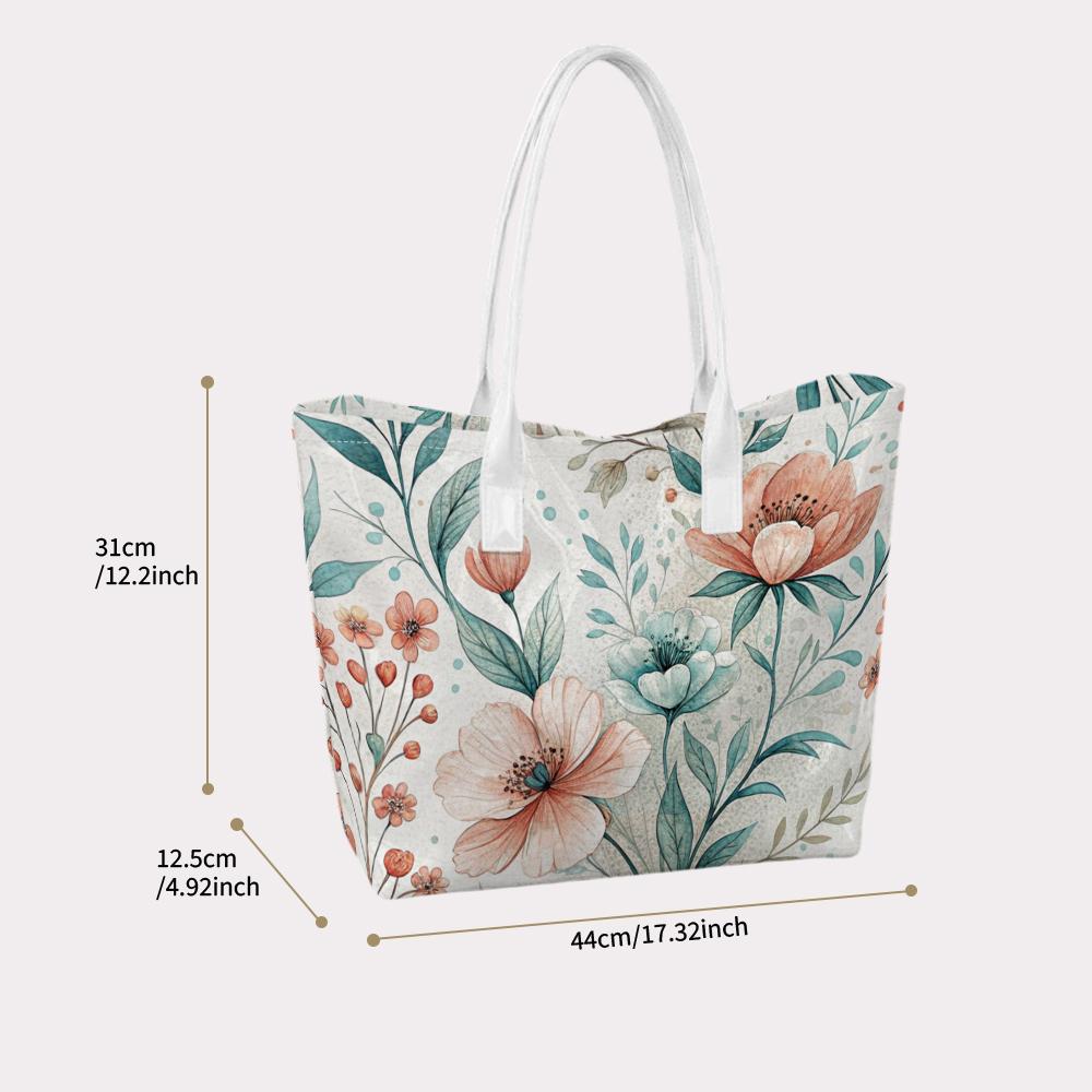 Elegant Floral Tote Bag Stylish Lightweight Daily Handbag for Outdoor Travel Women