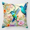 Flower Bird  45cm Pillow Case Vintage Decorative Pillowcase Creative Cushion Cover  Bedroom Accent