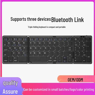 Portable Triple-Fold Bluetooth Keyboard for Mobile, Tablet & Laptop