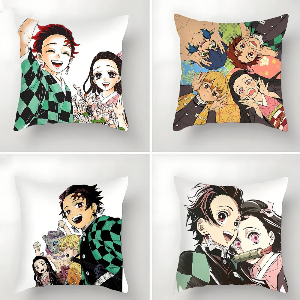 Amine K-Kimetsu No Yaibas Case Plush Fabric Soft Pillowcase Double Sided Print Cushion Cover Household Gifts